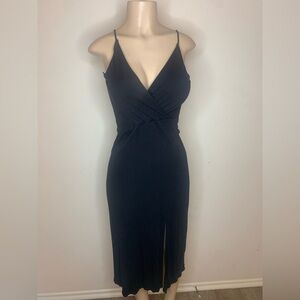 Socialite black Sheath Midi Dress with Slit